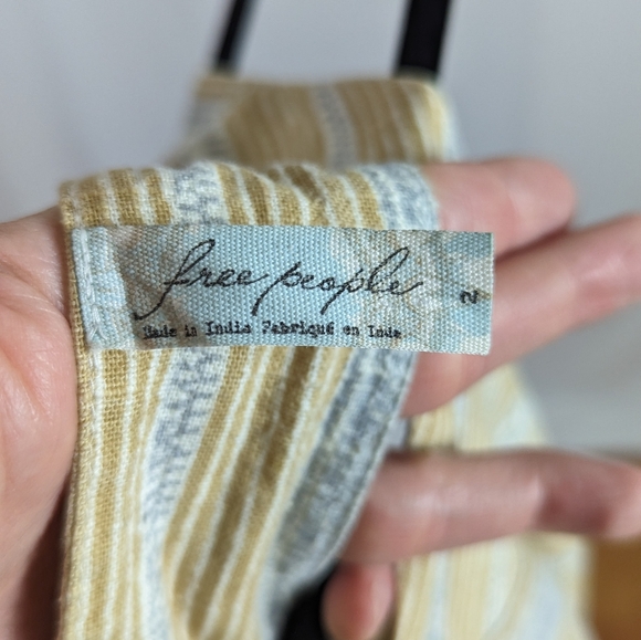 Free People woven cotton tan midi dress w/ cut outs - Picture 5 of 8